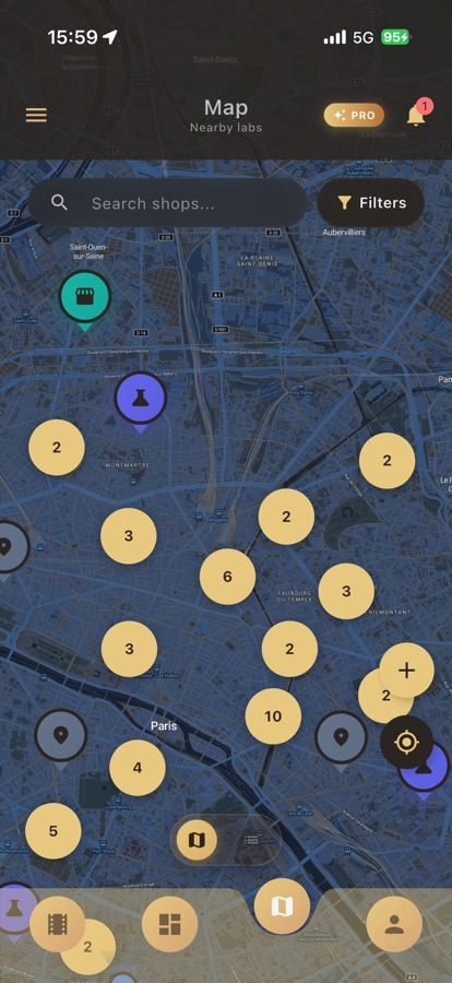 Rollify labs map screen